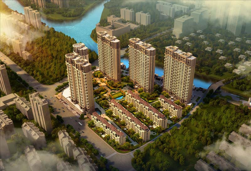 中旅紫金名门商铺效果图-小柯网