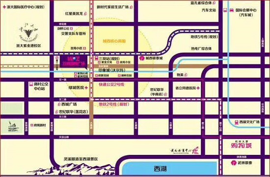 杭州五洲国际广场商铺交通图-小柯网