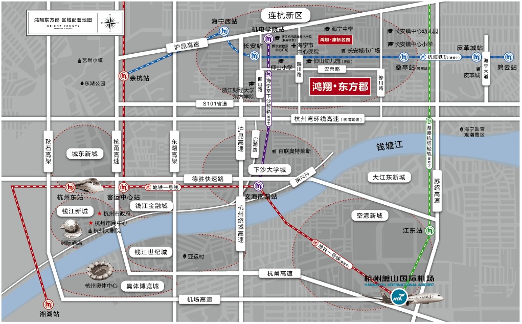 鸿翔东方郡交通图-小柯网