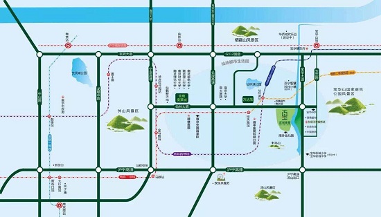 百里峯景交通图-小柯网