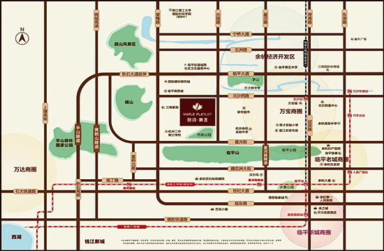 朗诗枫荟交通图-小柯网