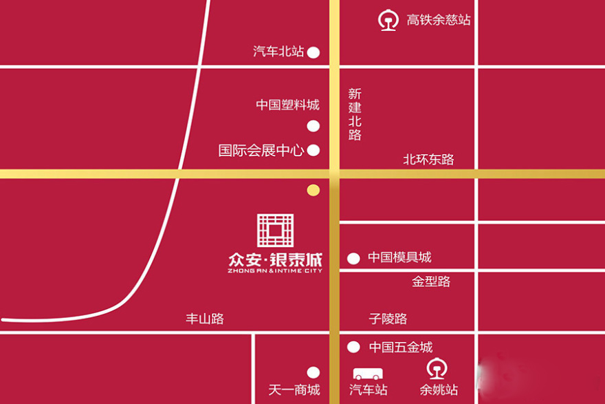 余姚众安时代广场交通图-小柯网
