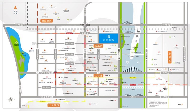 方大中心交通图-小柯网