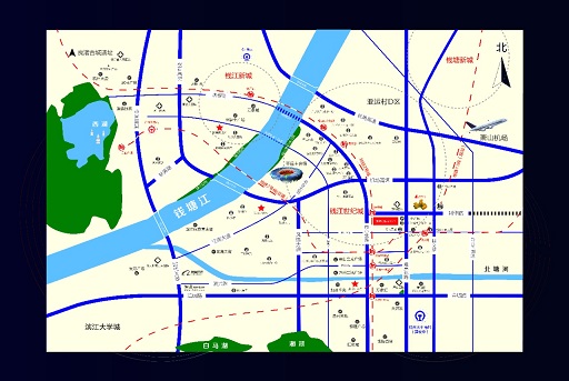 萧山新理想中心交通图-小柯网