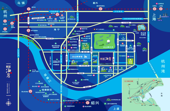鸿翔蔚蓝海岸府交通图-小柯网
