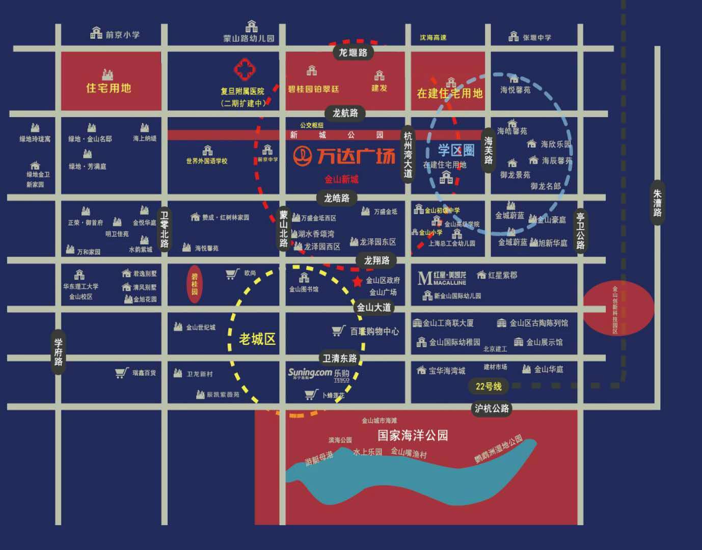 上海金山万达广场交通图-小柯网