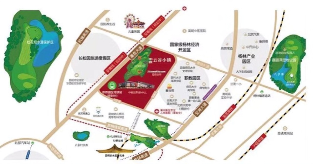中骏云谷小镇交通图-小柯网