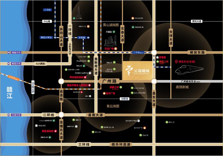 世贸金科云璟樾城交通图-小柯网