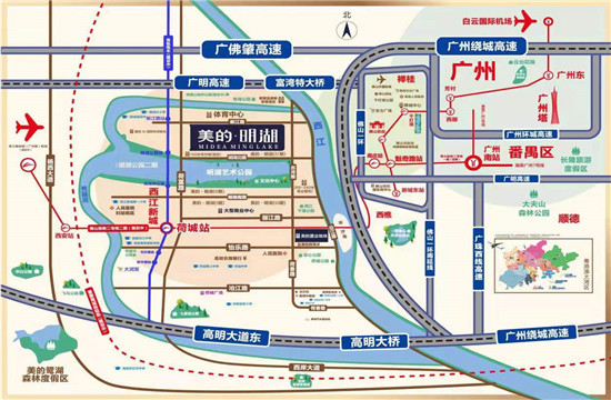 美的明湖交通图-小柯网