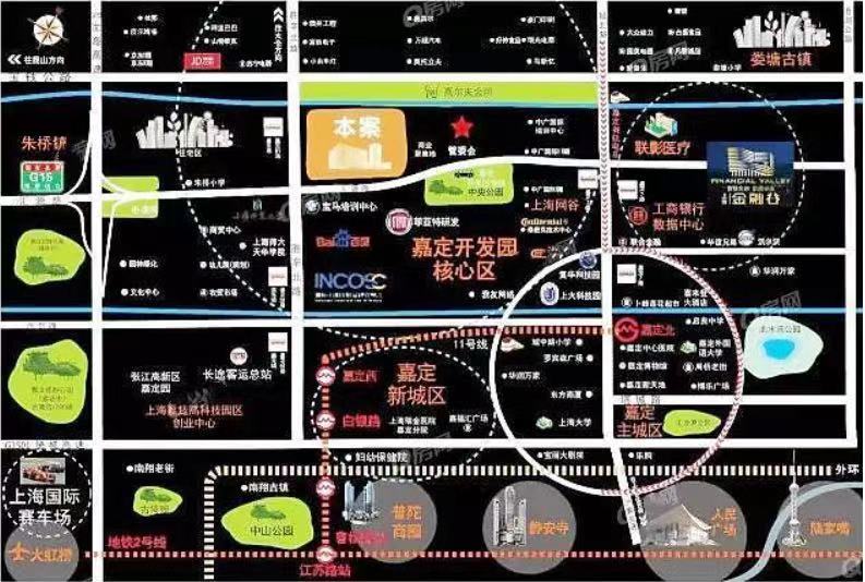 上海嘉隆国际别墅交通图-小柯网