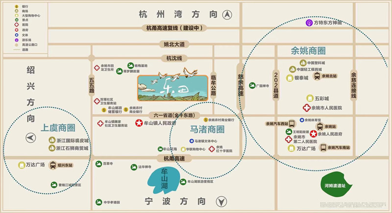 余姚绿城玫瑰园交通图-小柯网