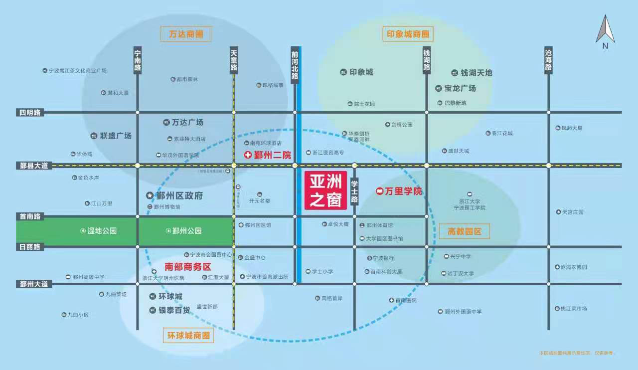 宁波亚洲之窗交通图-小柯网