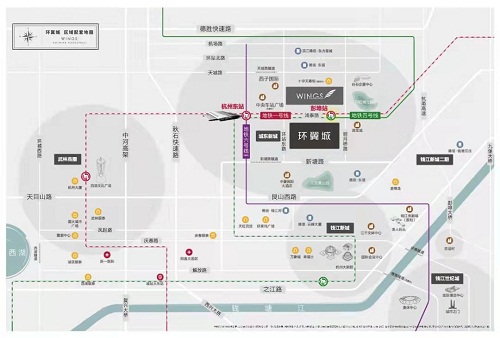 杭州之翼交通图-小柯网