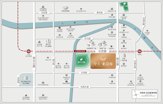 长安杭韵府交通图-小柯网