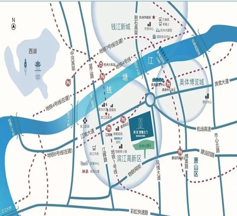 杭州之门交通图-小柯网