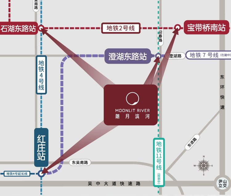 绿城朗月滨河交通图-小柯网