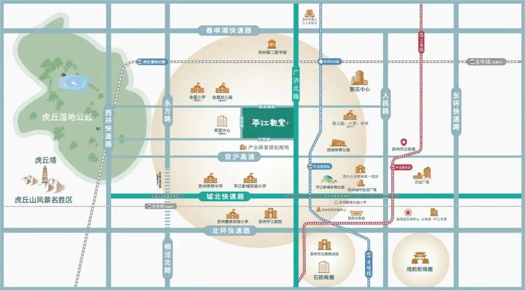 苏州天地源平江观棠交通图-小柯网