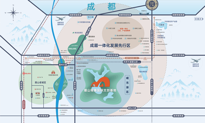 天府维康国际交通图-小柯网