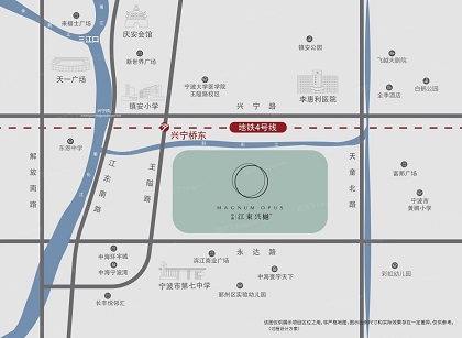 鄞州中海江东兴樾交通图-小柯网