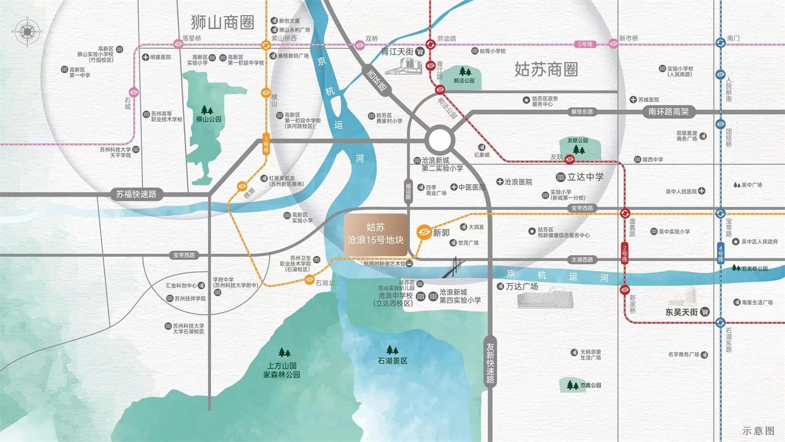 姑苏华润润鸿四季交通图-小柯网