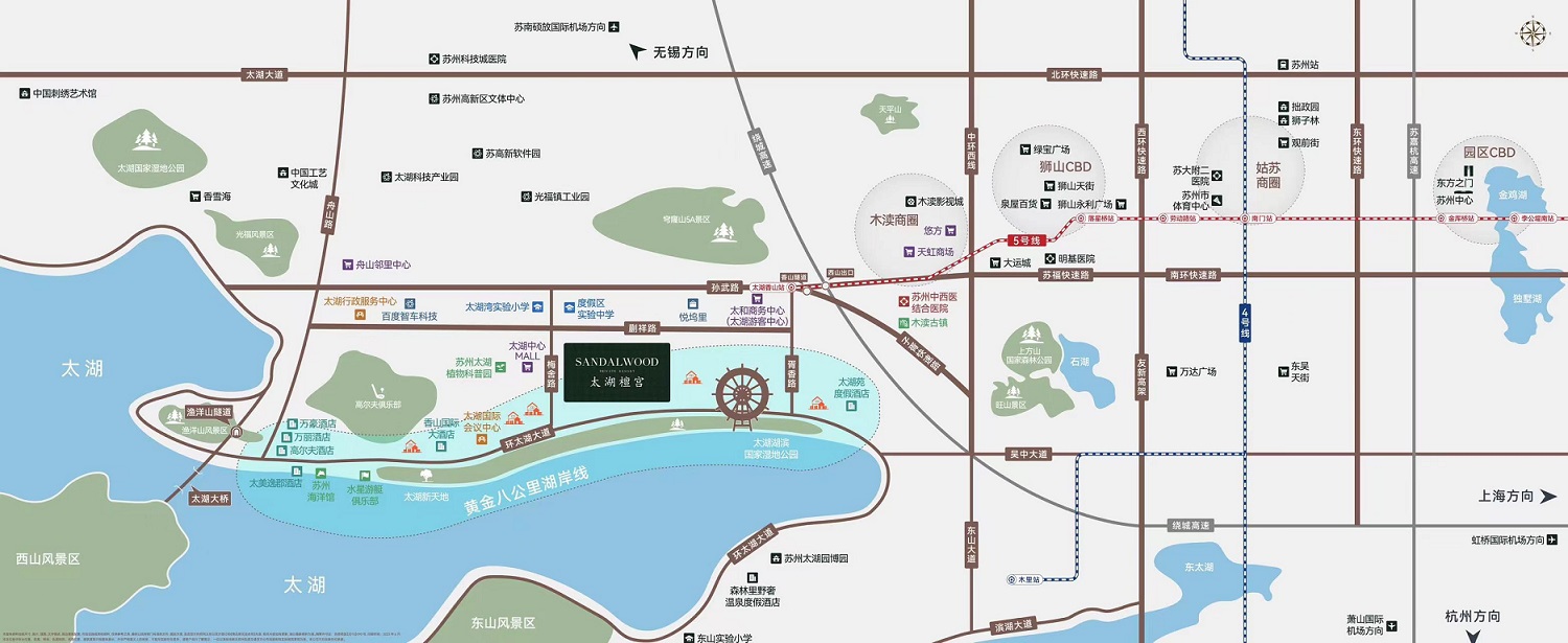 华丽家族太湖檀宫交通图-小柯网