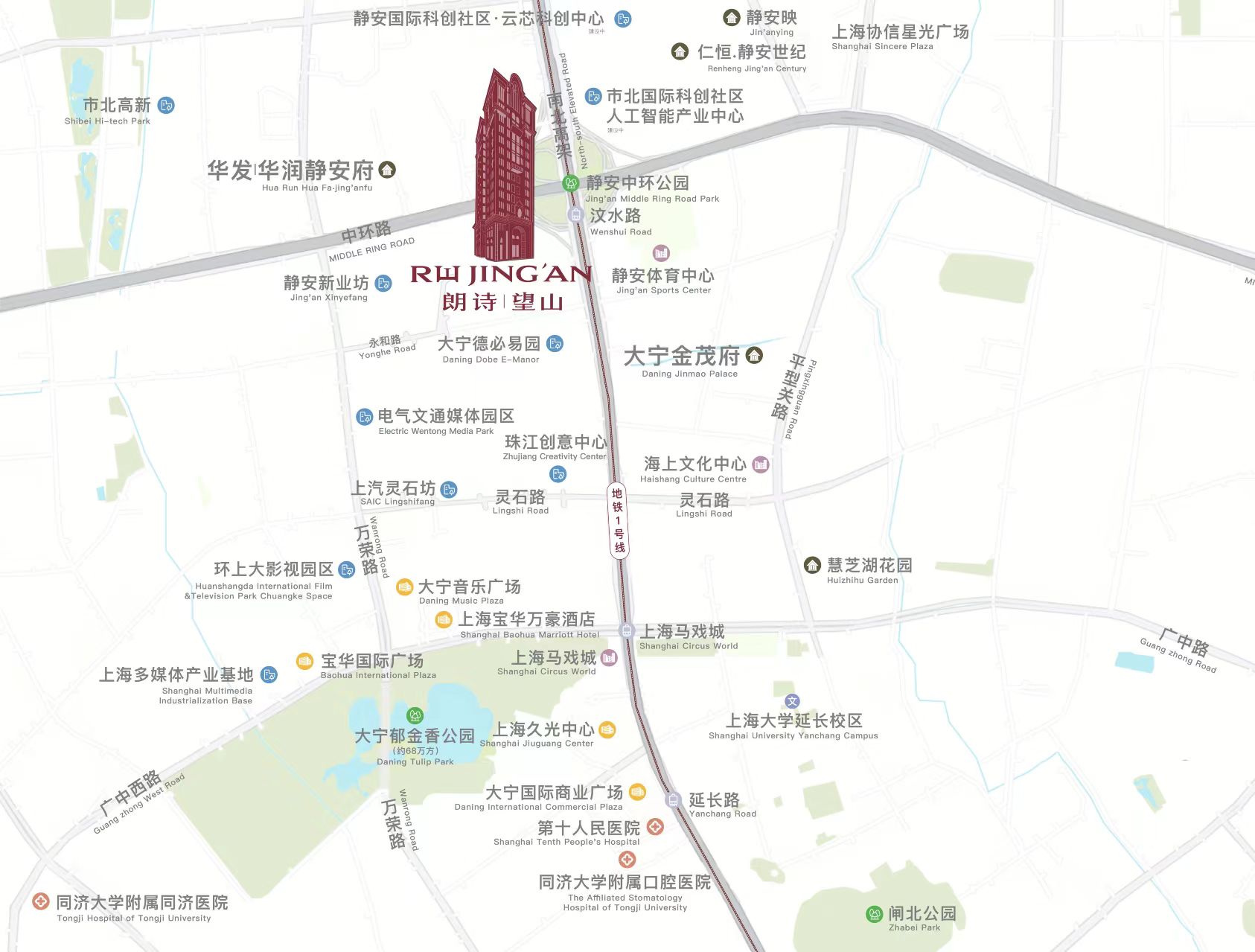 上海静安朗诗望山交通图-小柯网