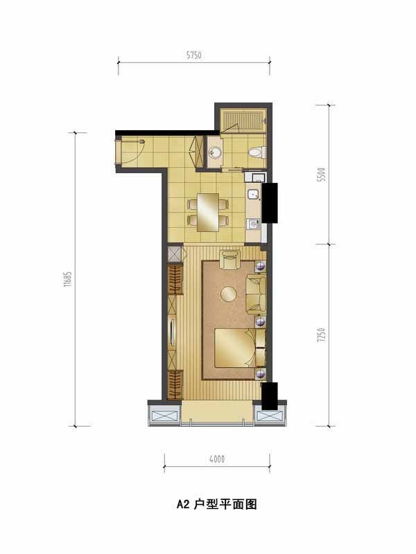 远洋杭州大运河商务区户型,远洋杭州大运河商务区擎峯A2户型1室1厅1卫1厨 