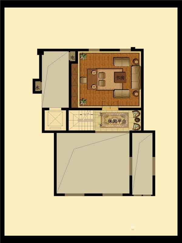 湖漫雅筑户型,湖漫雅筑地下半层户型图1室