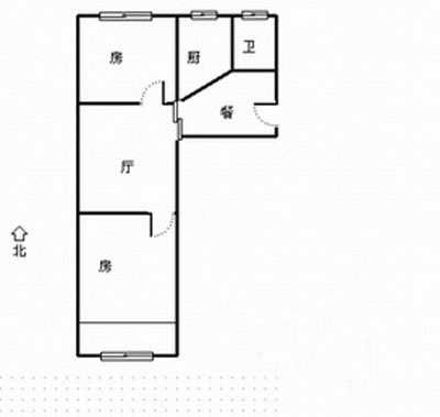 柳浪东苑2室户型图 2室2厅1卫1厨户型图