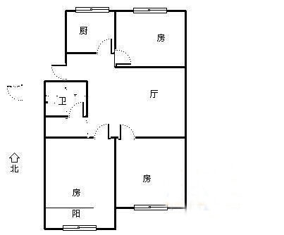 柳浪东苑3室户型图 3室1厅1卫1厨户型图