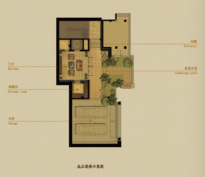 万科公望E户型负二层户型图户型图