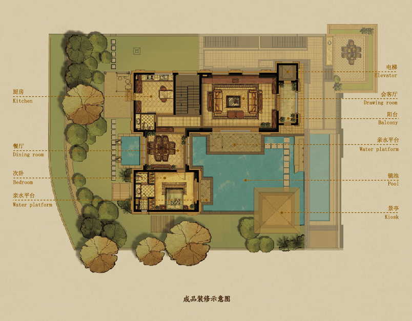 万科公望E户型一层户型图户型图