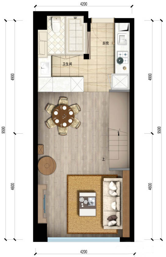 西溪八方城51方户型户型图