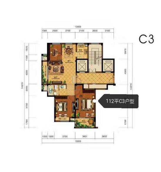 万基印象城户型,C3户型 