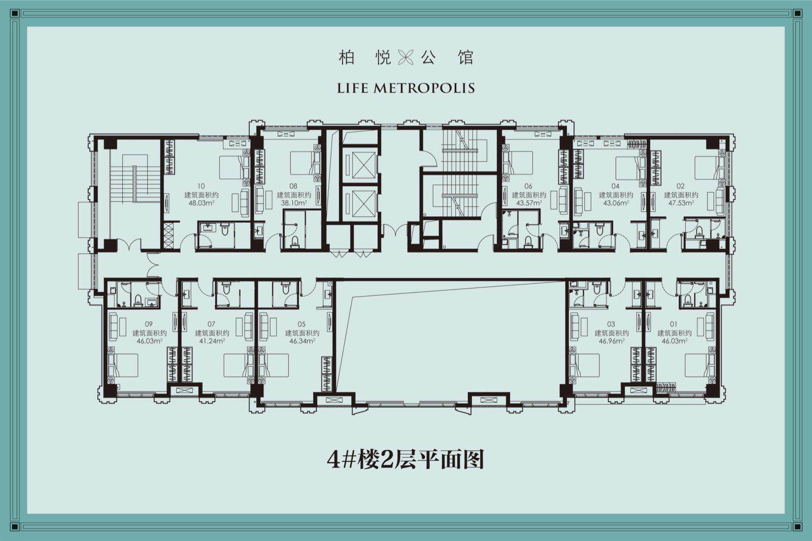 柏悦公馆户型,公寓楼层平面图