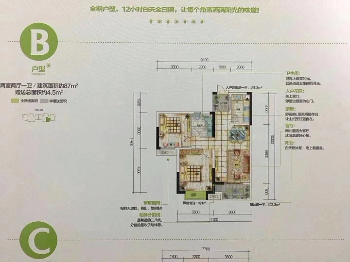 华门新西湖小镇户型,B户型