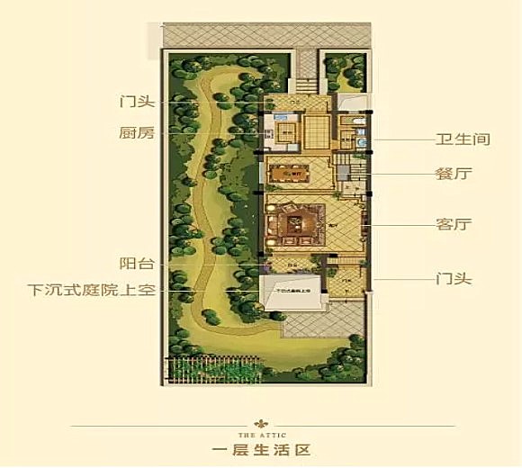 诸暨天成锦上户型,A户型地上1层