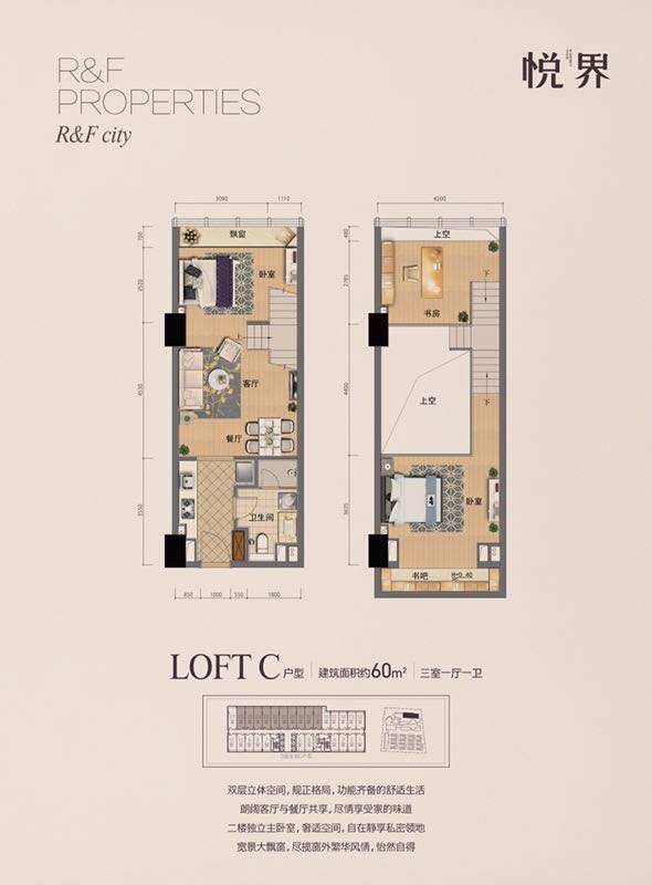 富力城悦界户型,LOFTC