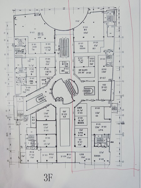 恒利国贸广场户型,三楼平面图