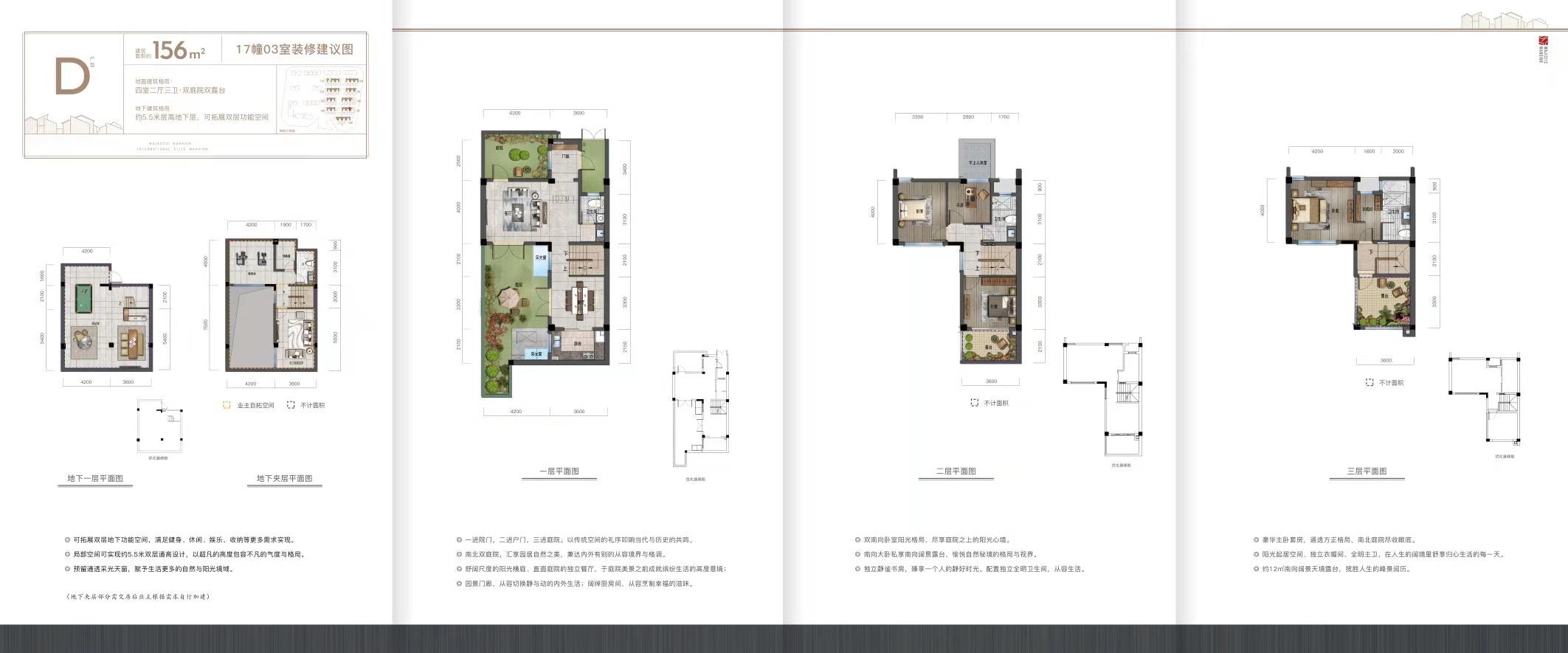 融创海越府户型,四室两厅三卫（新中式合院）