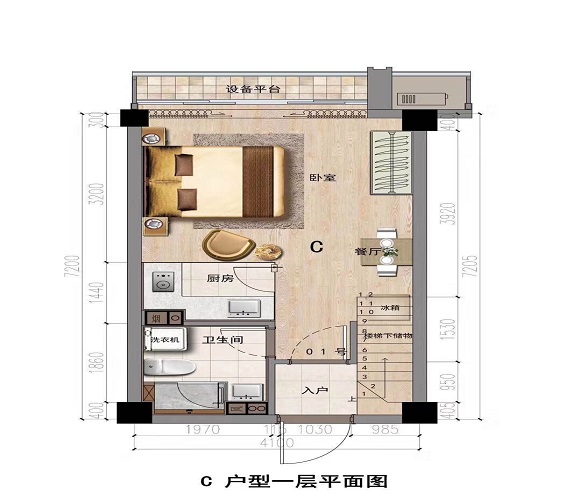 铂悦城户型C户型图