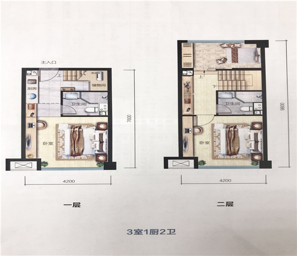 绍兴王子商业街户型,53平米