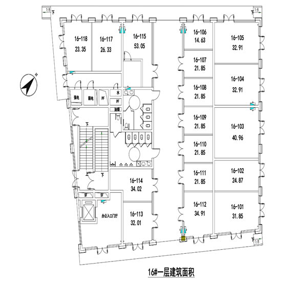 绿城蒲公英天地户型,16#一层建筑