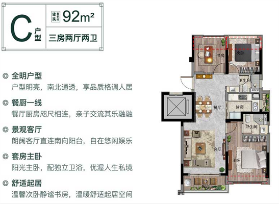 保亿风景未来城户型,C户型