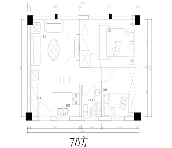 世京溪上公馆户型,B户型