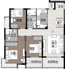 海伦堡氿月湾户型,D户型