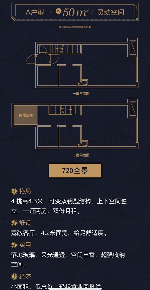 漫乐荟公寓户型,A户型