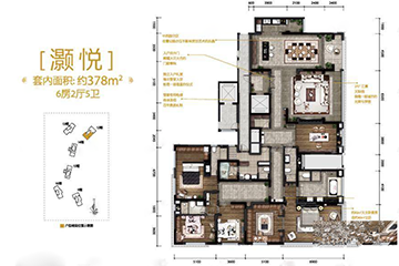 梵悦天御户型,六室户型