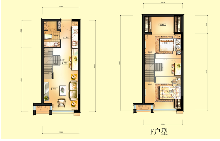 中梁云都汇F户型户型图