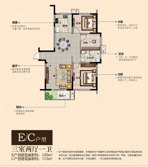 白蒲新世纪户型,E/C户型